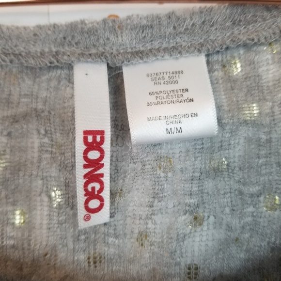 BONGO | Burnout Gray Knit Short Sleeve Crop Top - Picture 6 of 7